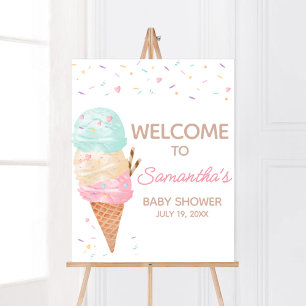 Poster Baby shower de crème glacée
