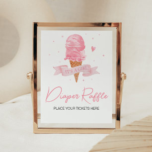 Poster Baby shower de crème glacée Déchets Raffle
