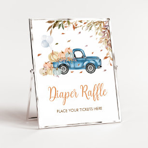 Poster Baby shower de de à rabat Citrouille Blue Truck