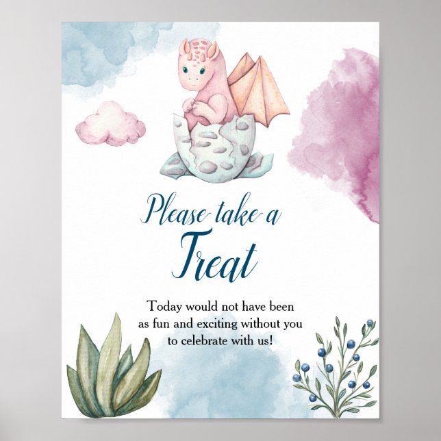 Poster Baby shower de dragon : un symbole d'affiche (Devant)