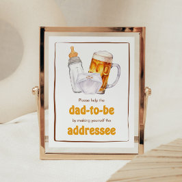 Poster Baby shower de fête de la couche de bière