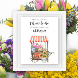 Poster Baby shower de fleurs - Aidez la maman à être occu