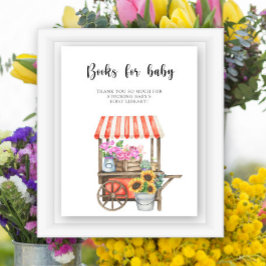 Poster baby shower de fleurs locales - livres pour bébé