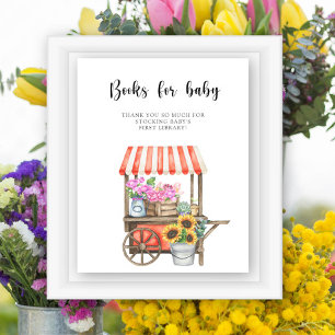 Poster baby shower de fleurs locales - livres pour bébé