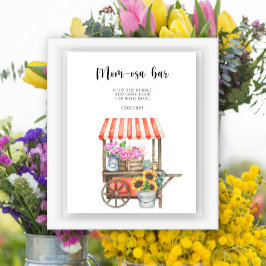 Poster baby shower de fleurs locales - Momosa bar
