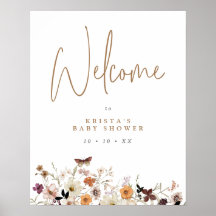 Baby shower de fleurs sauvages d'automne Bienvenue