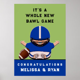 Poster Baby shower de football à thème sportif