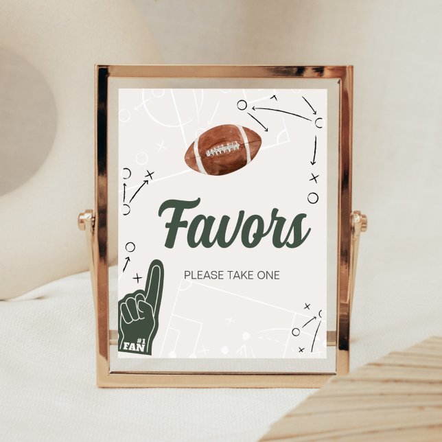 Poster Baby shower de football favoris (A Little All Star Baby Shower Favors Sign)