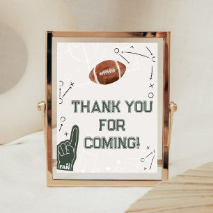 Poster Baby shower de football Merci pour venir