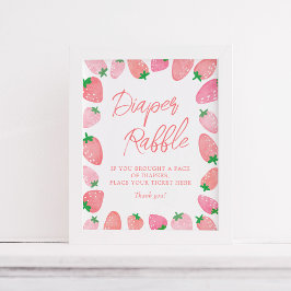 Poster Baby shower de fraise de fraise de papier