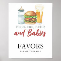 Baby shower de hamburger et bouteille préférée
