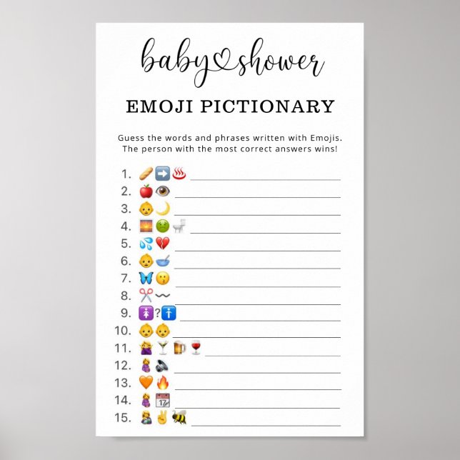 Poster Baby shower de jeu photo Emoji (Devant)