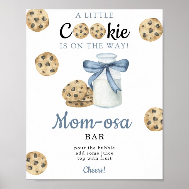 Poster Baby shower de lait Momosa bar (Devant)