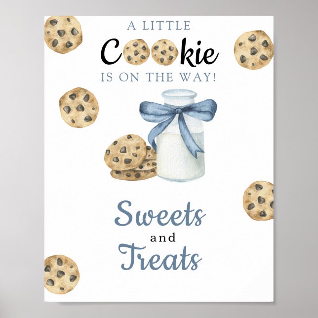 Poster Baby shower de lait Sucres et friandises (Devant)