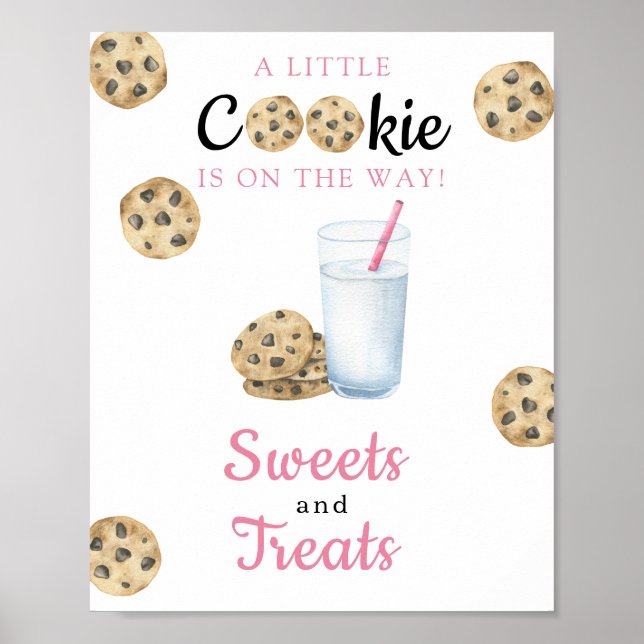 Poster Baby shower de lait Sucres et friandises (Devant)