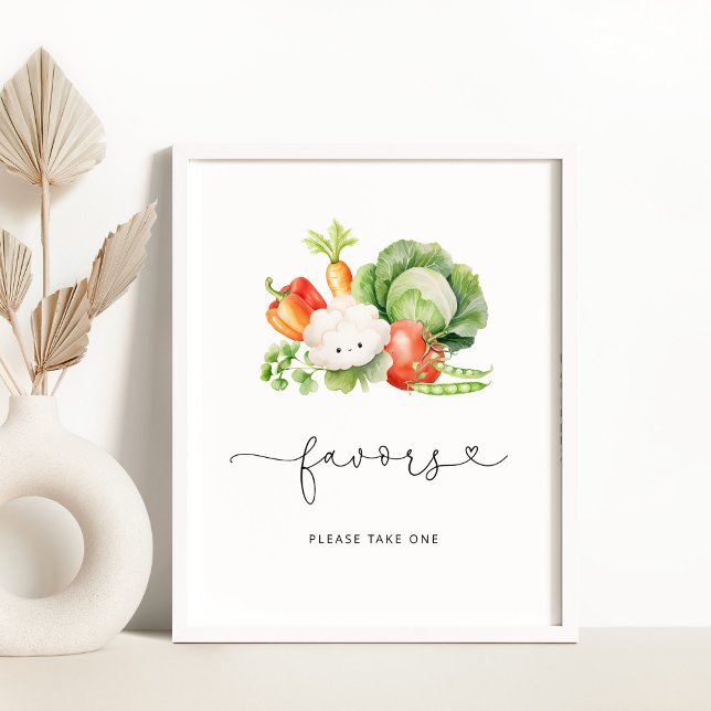 Poster Baby shower de légumes cultivés localement Faveurs (Créateur téléchargé)