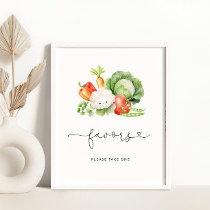 Poster Baby shower de légumes cultivés localement Faveurs