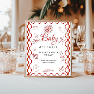 Poster Baby shower de livraison spéciale Pizza Signer pré