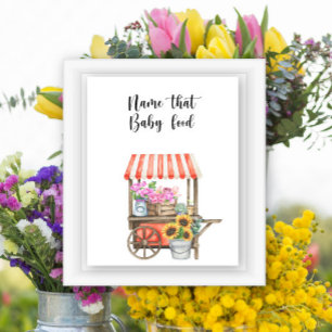 Poster baby shower de marché des agriculteurs - nom que b