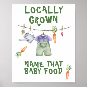 Poster baby shower de marché des agriculteurs - nom que b