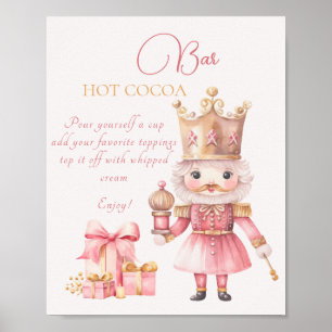 Poster Baby shower de Noël Nutcracker Hot Cocoa Bar