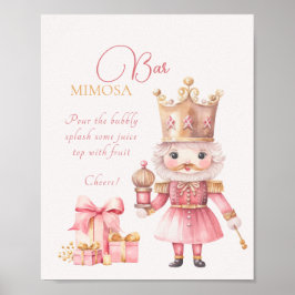 Poster Baby shower de Noël Nutcracker Mimosa Bar