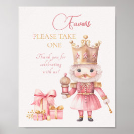 Poster Baby shower de Noël : Pink Nutcracker Faveurs