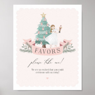 Poster baby shower de noisette rose signe de faveur