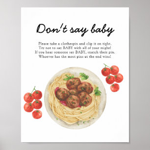 Poster Baby shower de pâtes aux boulettes de viande N'par