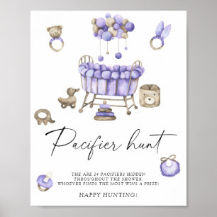 Poster Baby shower de pépinière - chasse à la suce