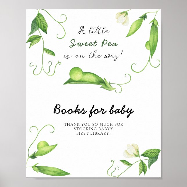 Poster Baby shower de pois - livres pour bébé (Devant)