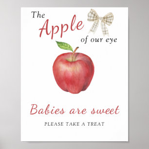 Poster Baby shower de pomme - Les bébés sont doux