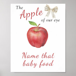 Poster Baby shower de pomme - Nommez cet aliment pour béb