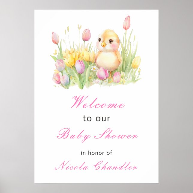 Poster Baby shower de poussette de printemps (Devant)