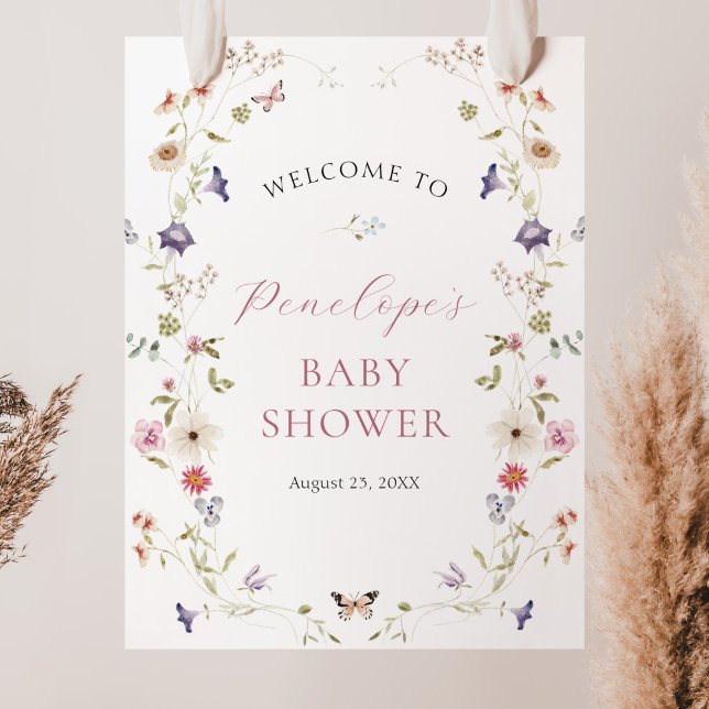 Poster Baby shower de prairie fleur sauvage (Créateur téléchargé)