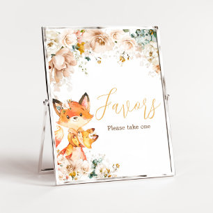 Poster Baby shower de renards floraux Woodland Faveurs