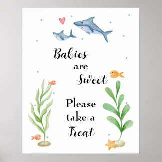 Poster Baby shower de requin S'il vous plaît prendre un s