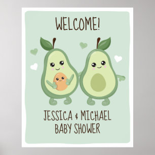 Poster Baby shower de Saint-Guacamole d'Avocado