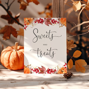 Poster Baby shower de sucreries et friandises citrouilles