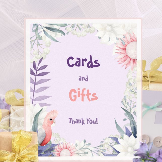 Poster Baby shower de table de cadeaux de prêteurs enchan (Enchanted Lavender Gifts Table Baby Shower Poster ©Susanne Sachers - Sunny Mind 🌞)