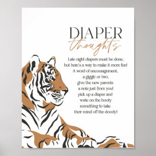 Poster baby shower de tigre jungle nuit nuit de la couche