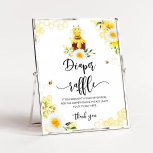 Poster Baby shower de tombole de la couche d'abeille