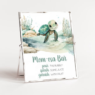 Poster Baby shower de tortue de mer Maman Osa Bar