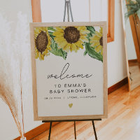 BABY SHOWER de tournesol rustique EMMA Bienvenue