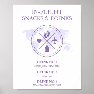 Poster Baby shower De Voyage Dans Le Panneau De Table D'A