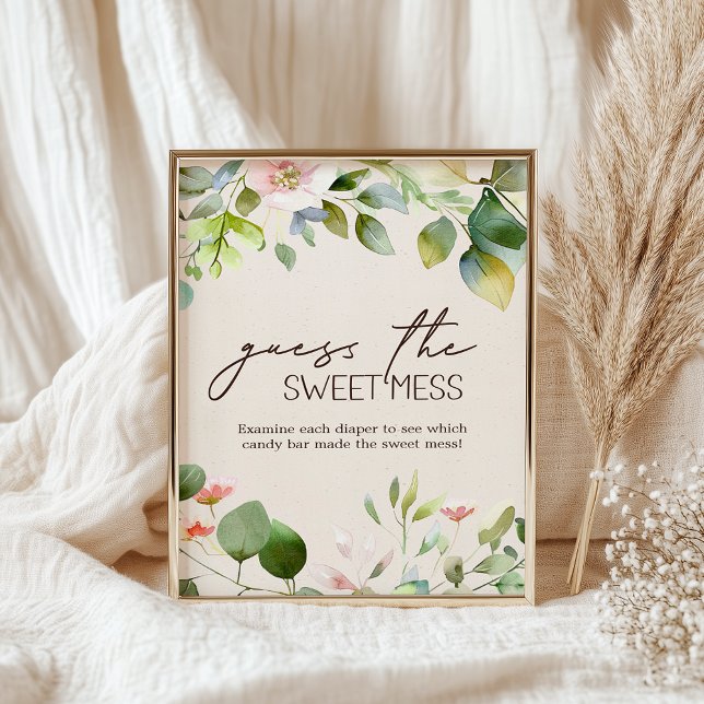 Poster Baby shower des animaux de bois Guess Sweet Mess (Créateur téléchargé)