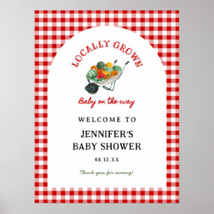Poster Baby shower des fermiers cultivés localement Bienv