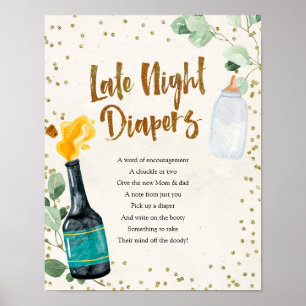 Poster Baby shower des plongeurs de nuit