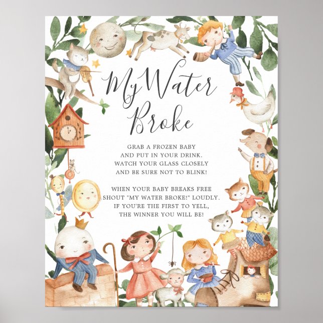 Poster Baby shower des rimes de la crèche Mon système d'a (Devant)