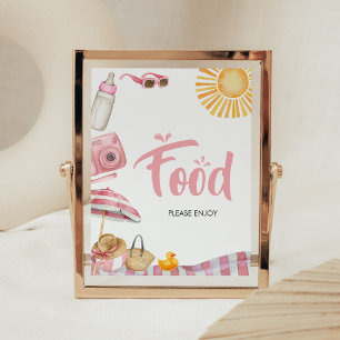 Poster Baby shower d'été de Pink Beach